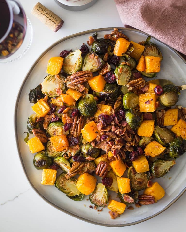 Roasted Brussels Sprouts and Butternut Squash