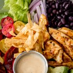 Barbecue chicken bowl with zesty BBQ dressing