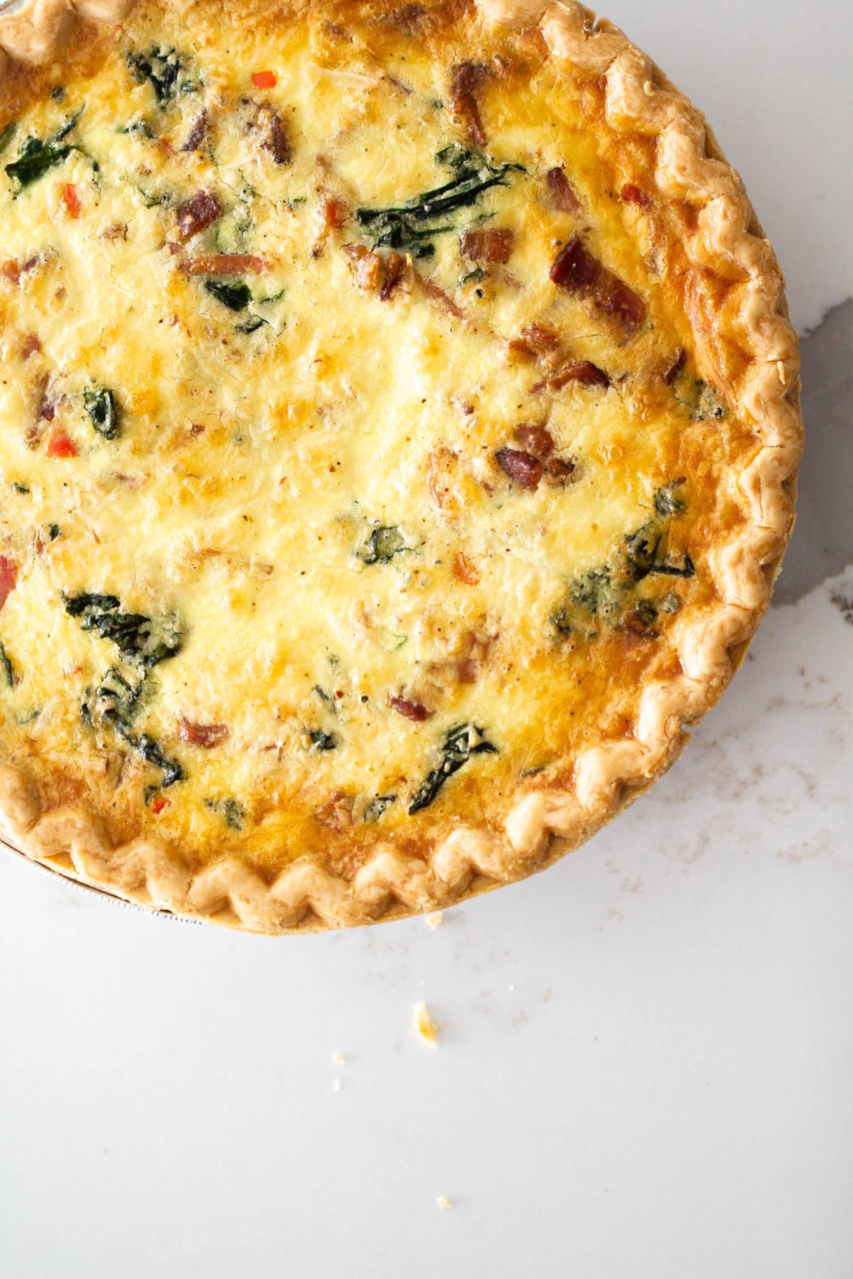 Bacon and kale quiche