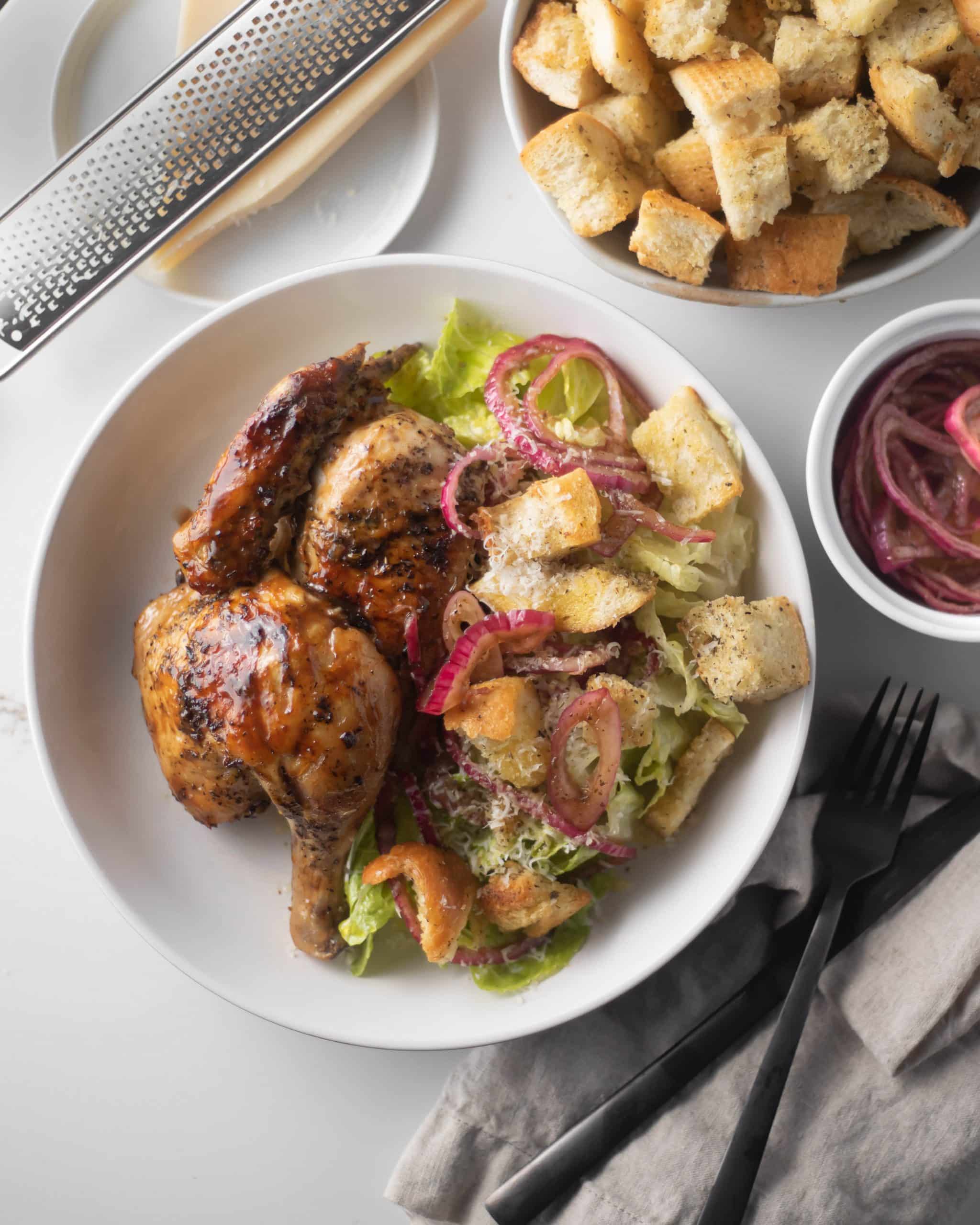 Roast Chicken and Marinated Onions Salad