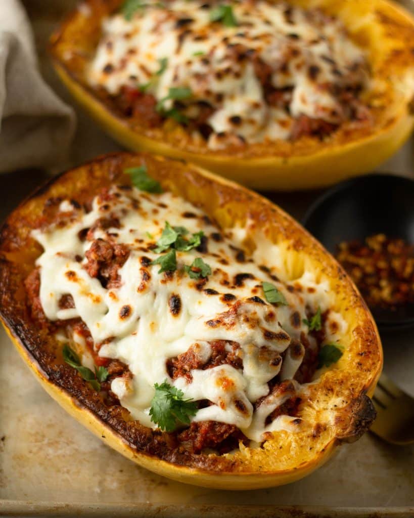 Spaghetti Squash with Meat Sauce